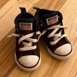Converse Kids' Burgundy and White Sneakers
